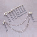 Pearl Hair Pin Set - Silver Pearl