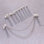 Pearl Hair Pin Set - Silver Pearl