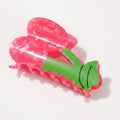 Pink Textured Caterpillar Hair Claw Clip – hair accessories (view 1)