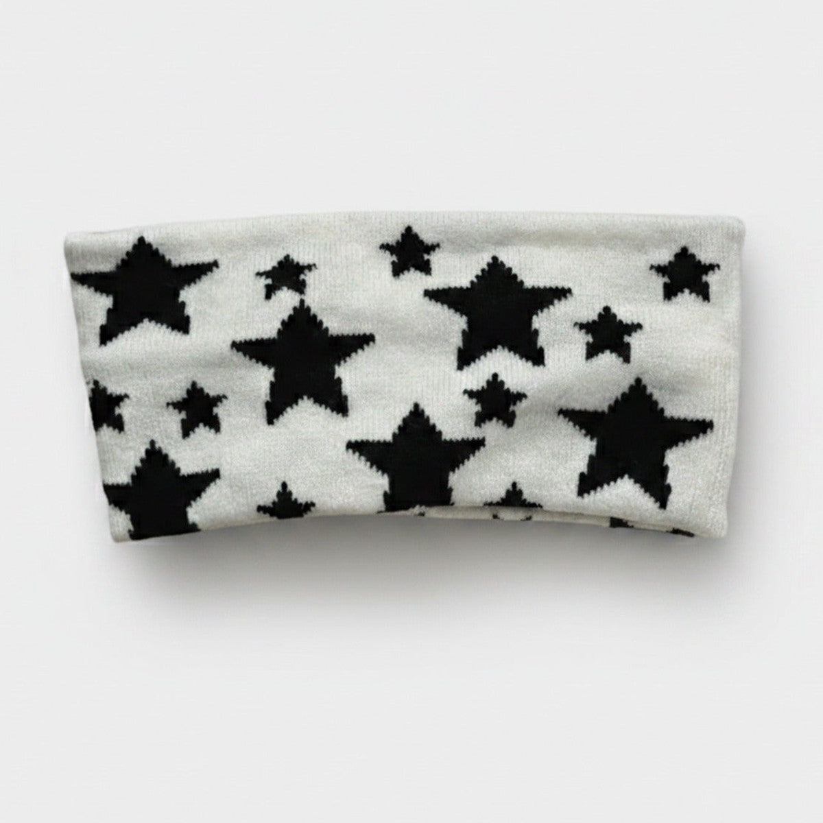 Star Knit Headband Wrap - White – hair accessories (view 1)