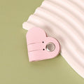 Heart PU Leather Cable Organizer Earphone Holder Strap - Pink