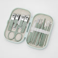 Sage Green Nail Care Kit With Scissors And Tools – Korean nail care (view 1)