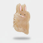 Opal Bunny Pearl Hair Claw Clip - Pink Yellow Bunny Claw Clip – hair accessories (view 1)