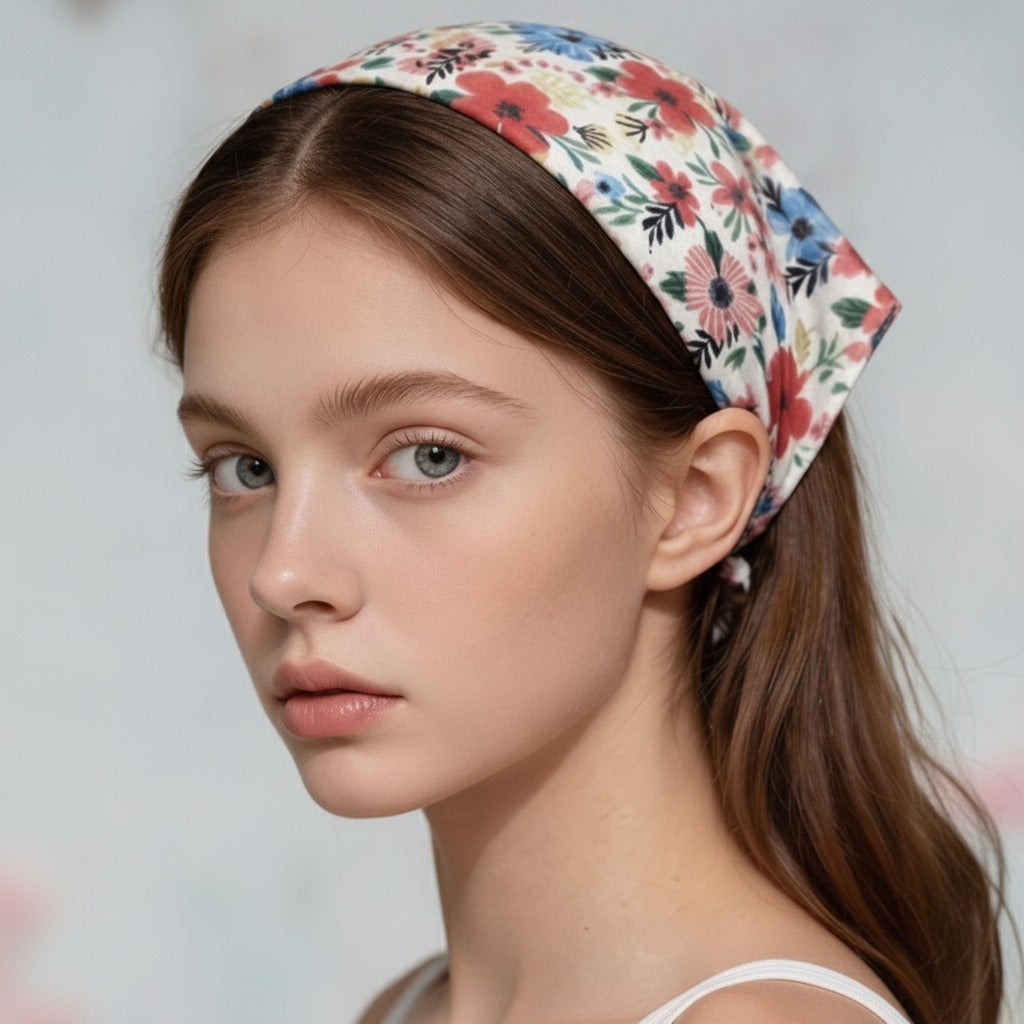 Padded Floral Headband - Ivory Floral