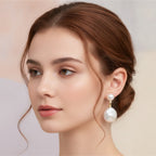 Pearl Twisted Frame Stud Earring - Type 2