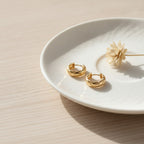Textured Mini Hoop Earrings - Gold