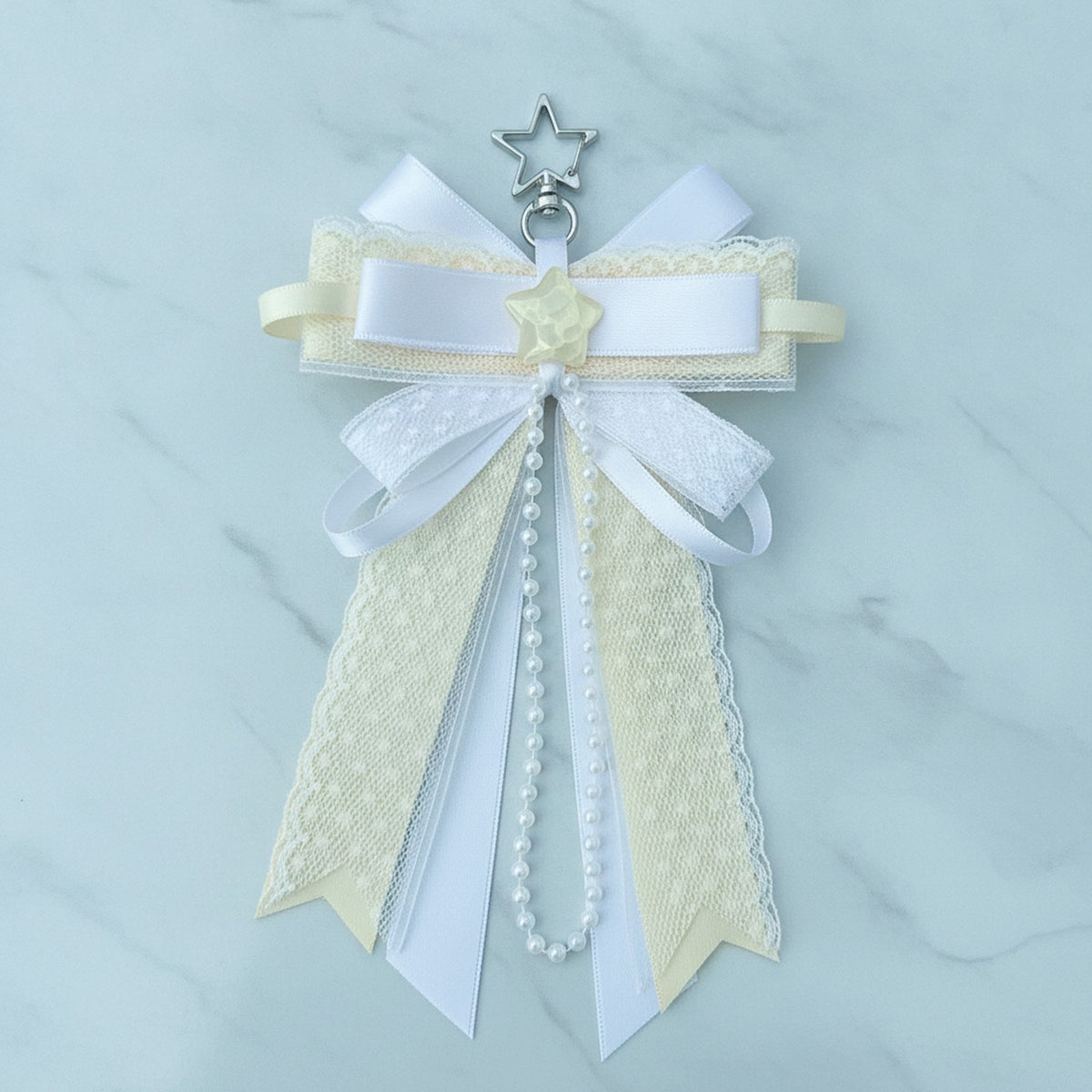 Layered Bow Bag Charm - Yellow