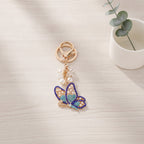 Sparkle Butterfly Charm Keychain - Blue