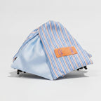 Striped Hair Claw Clip - Light Blue Stripe