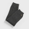 Slouchy Button Crew Socks - Dark Gray