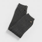 Slouchy Button Crew Socks - Dark Gray