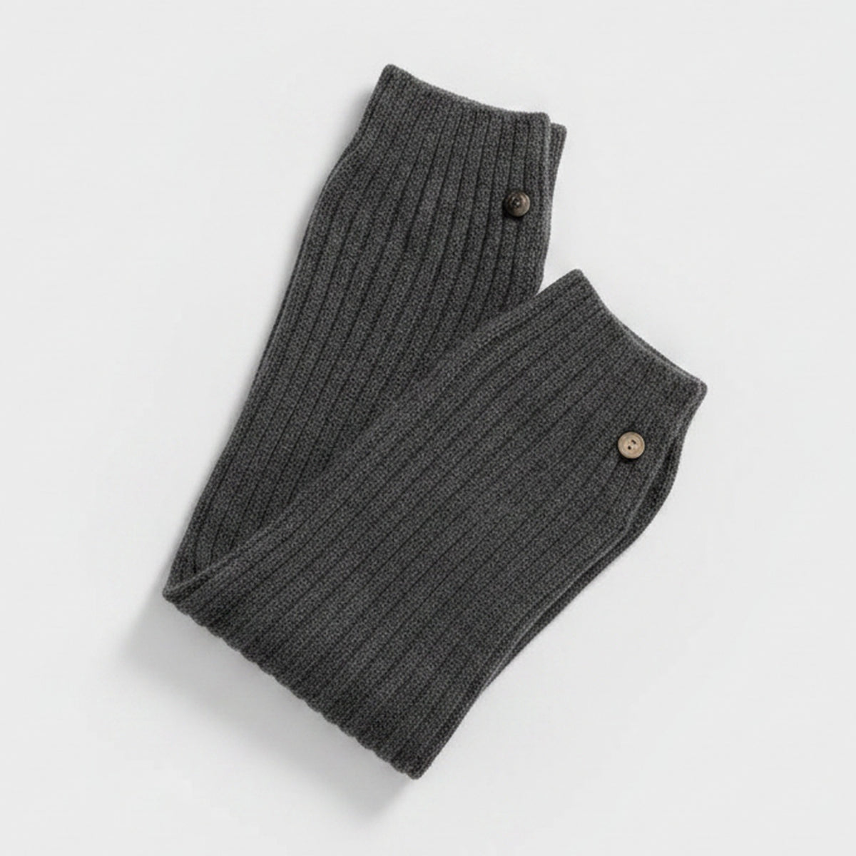 Slouchy Button Crew Socks - Dark Gray