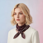 Ornate Bandana Square Scarf - Mauve
