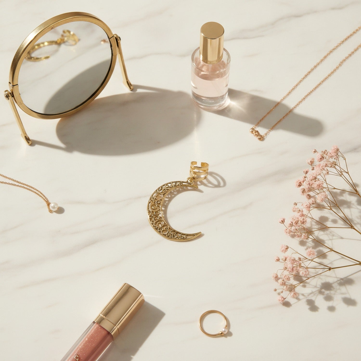 Celestial Gold Hair Clip Charm Set Gold