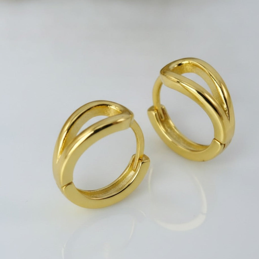 Chunky Twisted Hoop Earrings - Gold