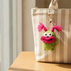Fuzzy Monster Keychain Set - Green