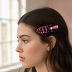 Black Bow Pink Claw Hair Clip Pink