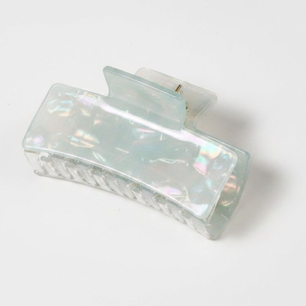 Hair Claw With Ribbed Metal Base - Blush Iridescent – hair accessories (view 1)