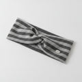 Ribbed Knit Headwrap With Bow - Light Gray – hair accessories (view 1)