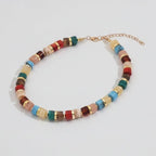 Colorful Beaded Chain Necklace - Multicolor
