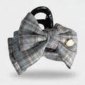 Plaid Fabric Hair Claw With Gold Accent – hair accessories (view 1)