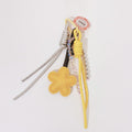 Flower Acrylic Keyring With Beaded Charm - Yellow Flower – novelty & toys (view 1)