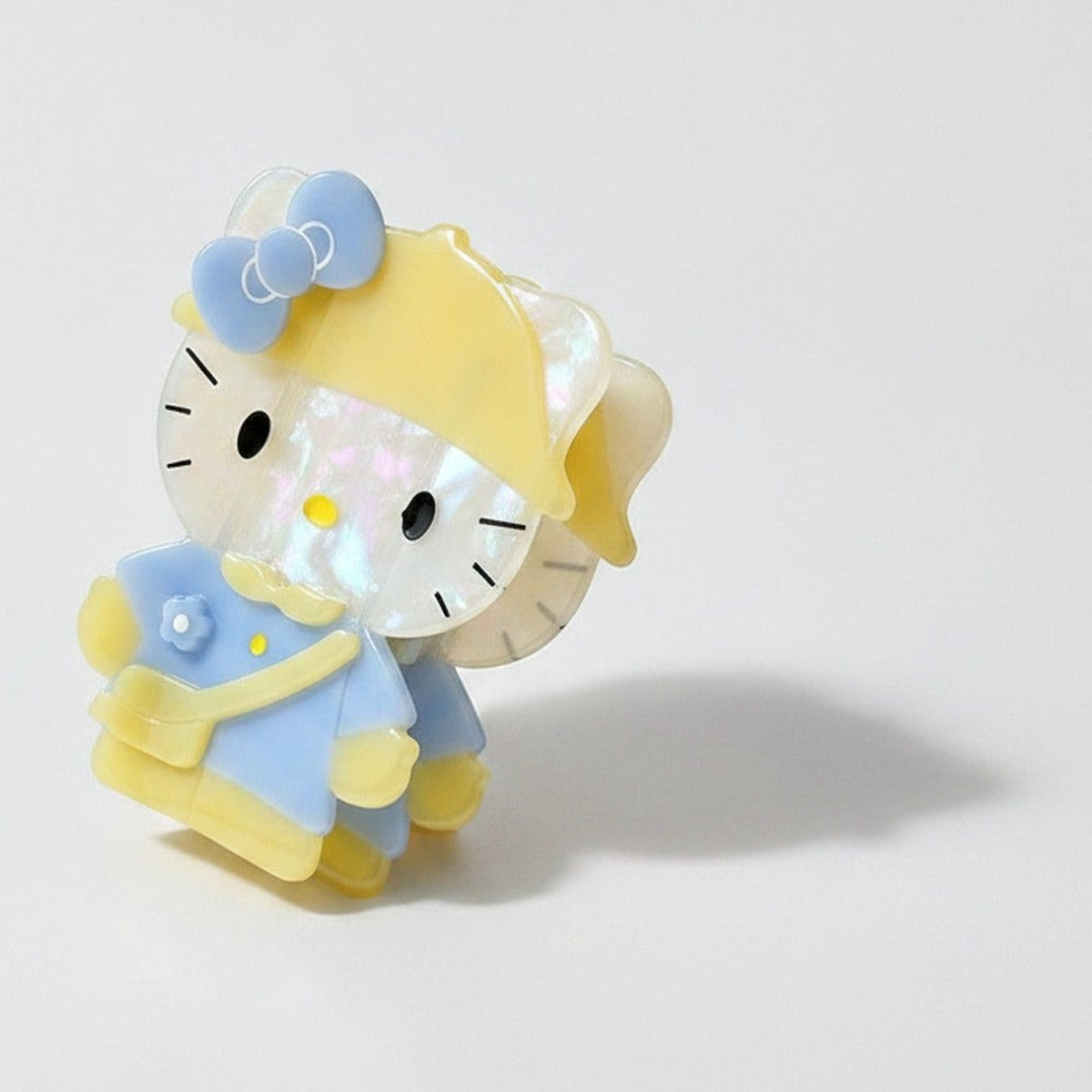 Bunny Acrylic Hair Claw With Bow - Blue Yellow 8cm – hair accessories (view 1)