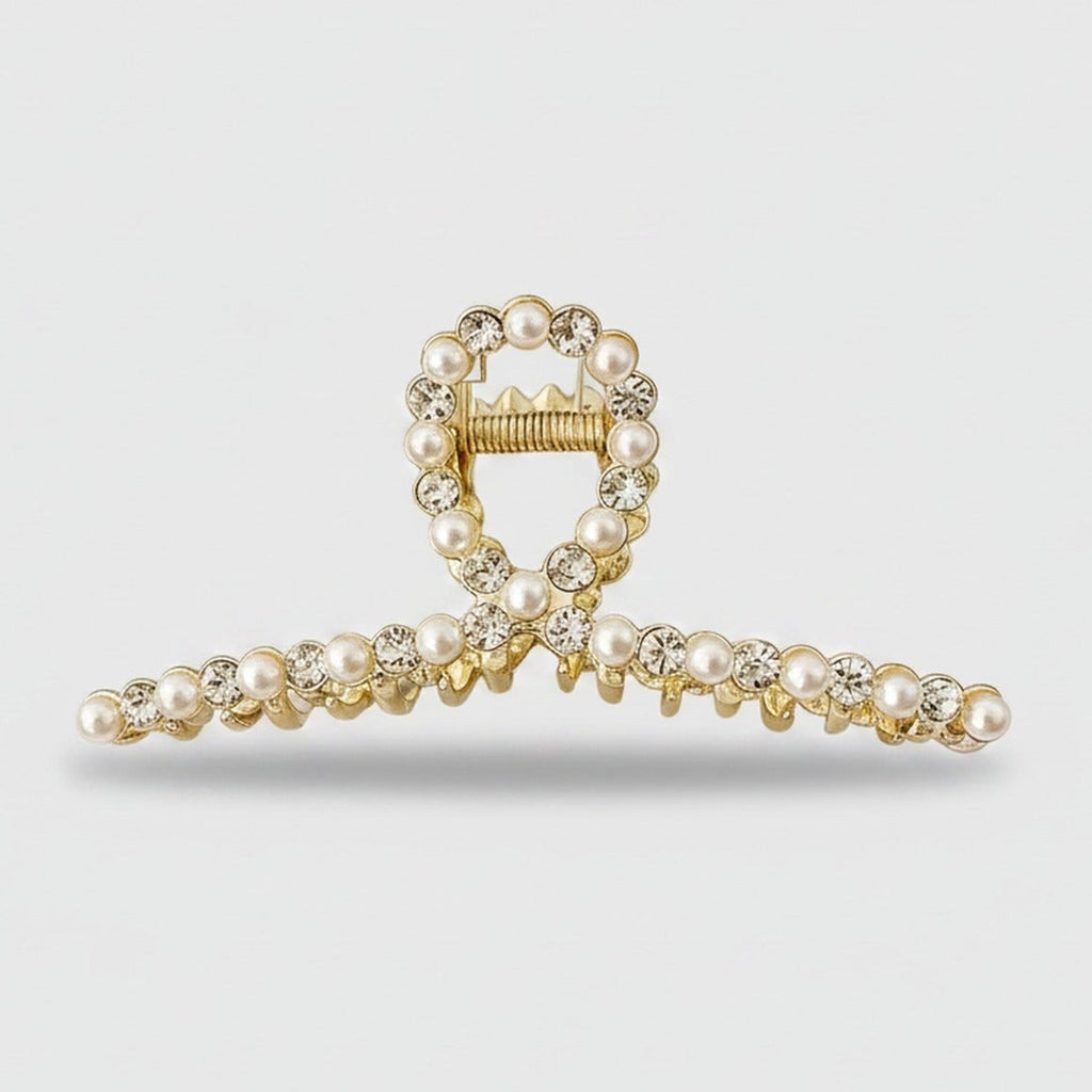 Pearl And Rhinestone Oval Hair Claw – hair accessories (view 1)