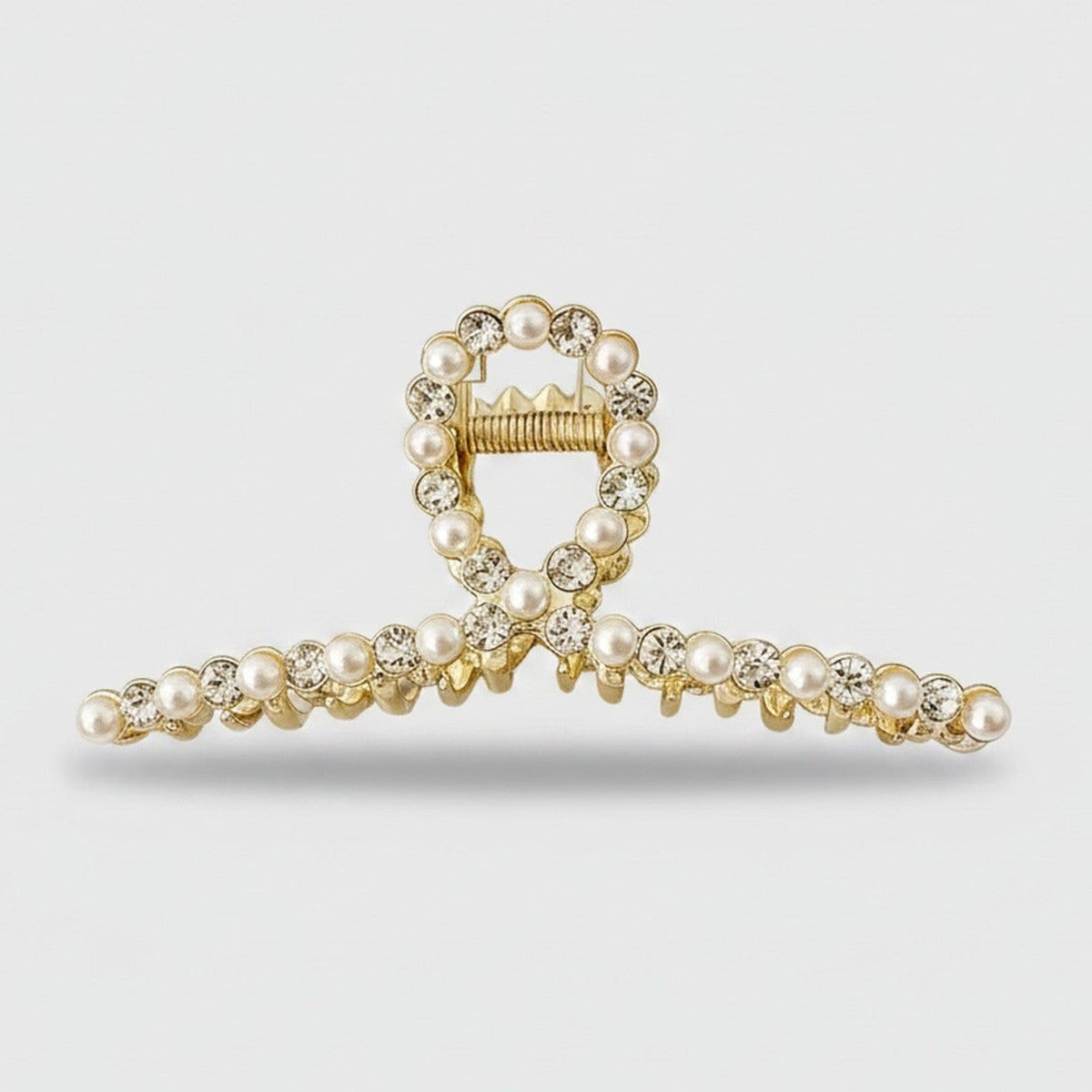 Pearl And Rhinestone Oval Hair Claw – hair accessories (view 1)