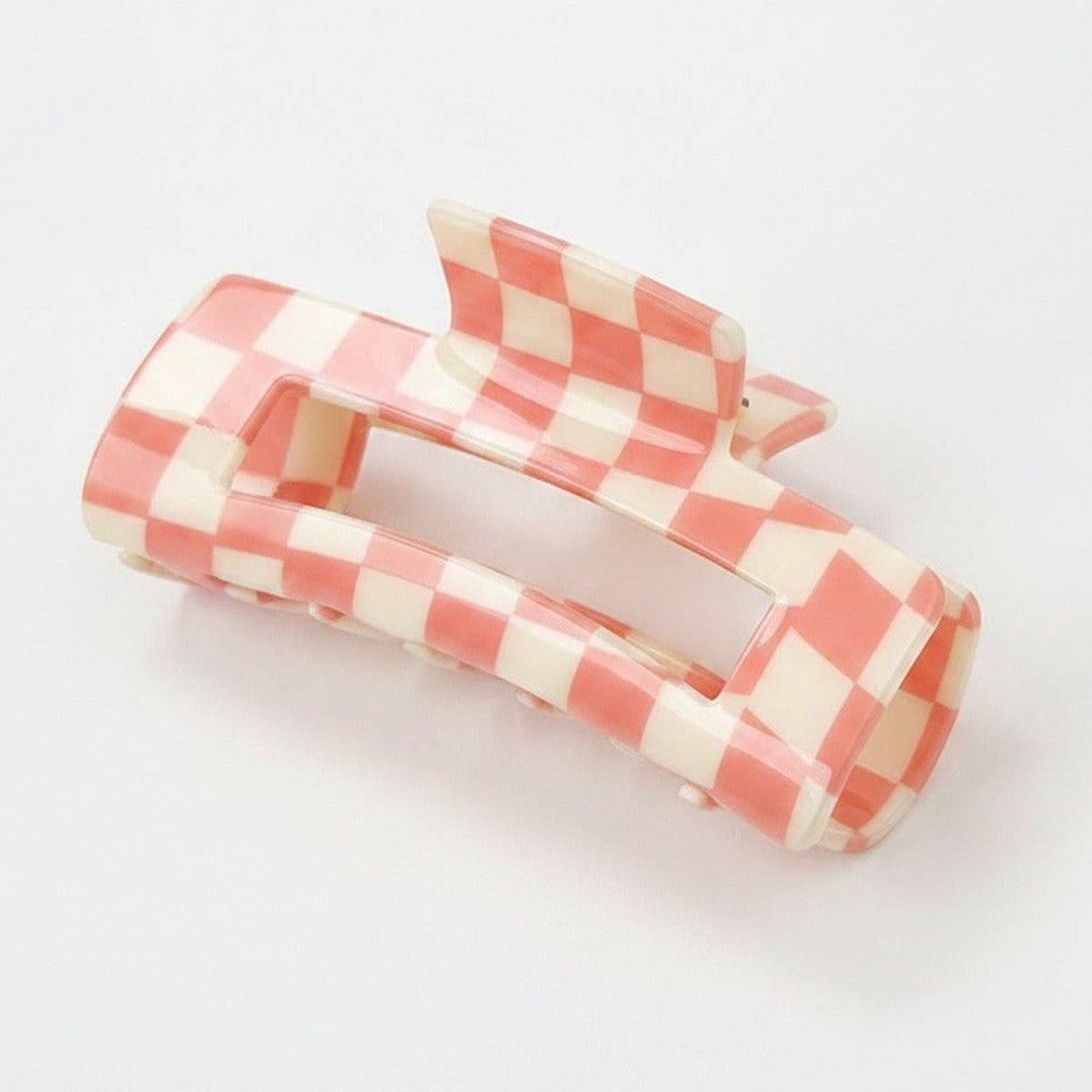 Hair Claw Clip - Pink Plaid – hair accessories (view 1)