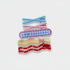 Mini Claw Clip Set Mix & Match Pink Gingham & Heart