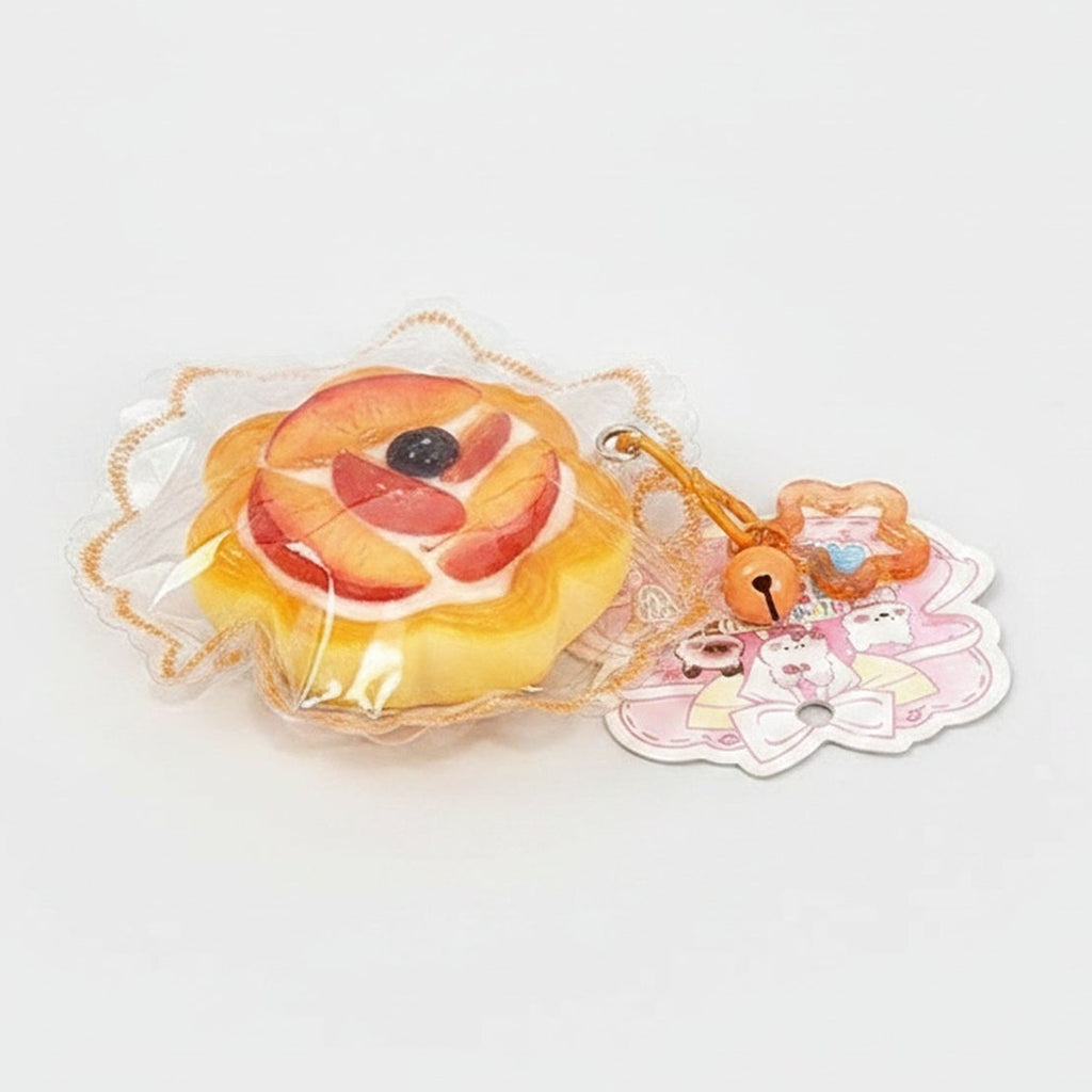 Fruit Tart Squishy Charm - Pink Peach Tart