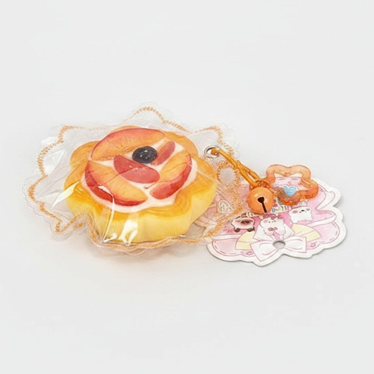 Fruit Tart Squishy Charm - Pink Peach Tart