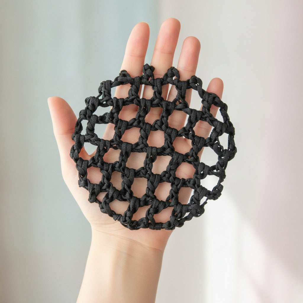 Crochet Mesh Hair Net - Black