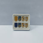 Daisy Garden Ring Set - Gold & Navy Floral