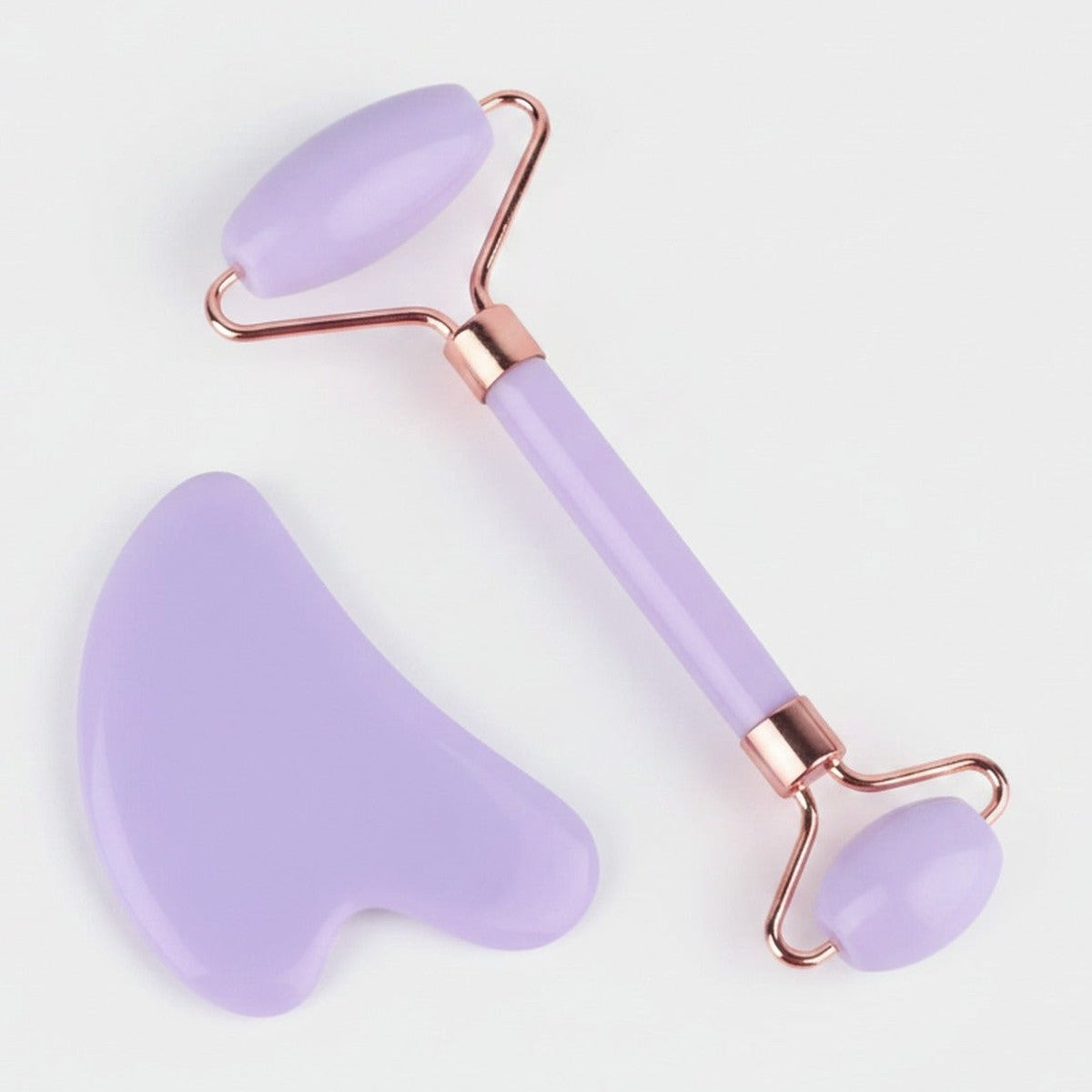 Amethyst Crystal Facial Roller & Gua Sha Set – Korean beauty tool (view 1)