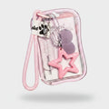Pink Star Clear ID Holder Keychain – novelty & toys (view 1)