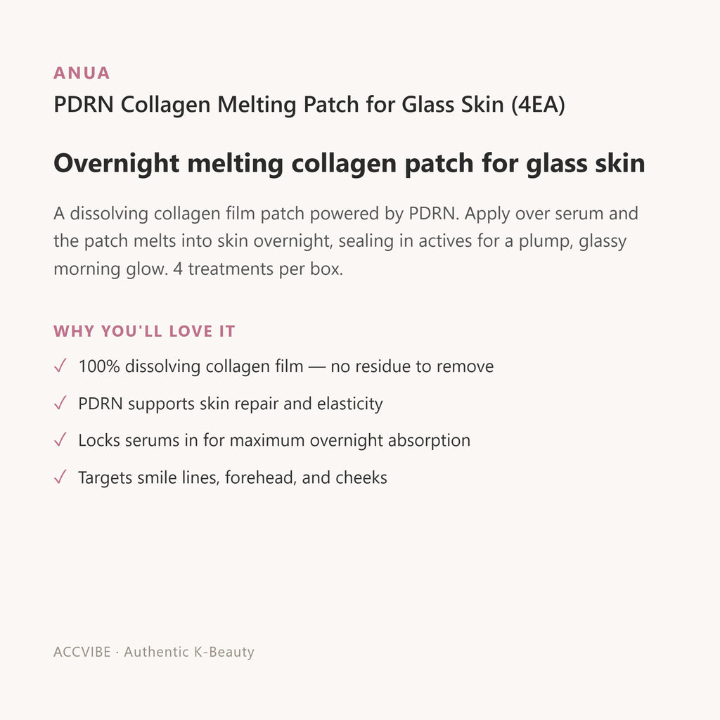 ANUA PDRN Collagen Melting Patch For Glass Skin (4EA) – Korean sheet mask (view 1)