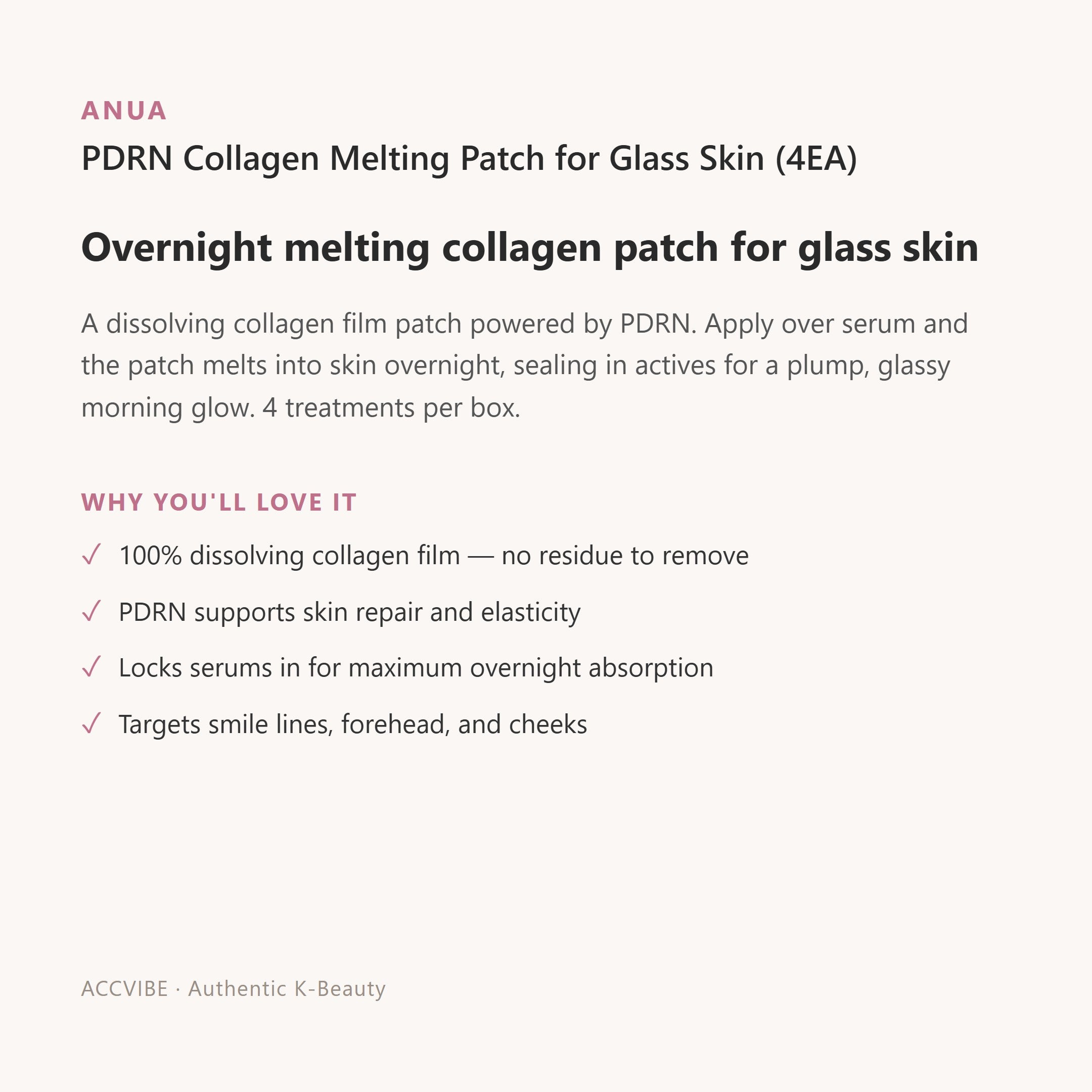 PDRN Collagen Melting Patch for Glass Skin (4EA)