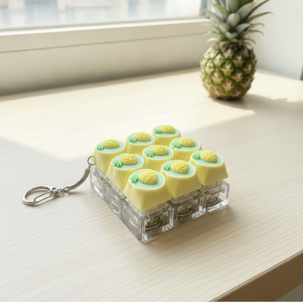 Pineapple Keycap Keychain Set - Type 4