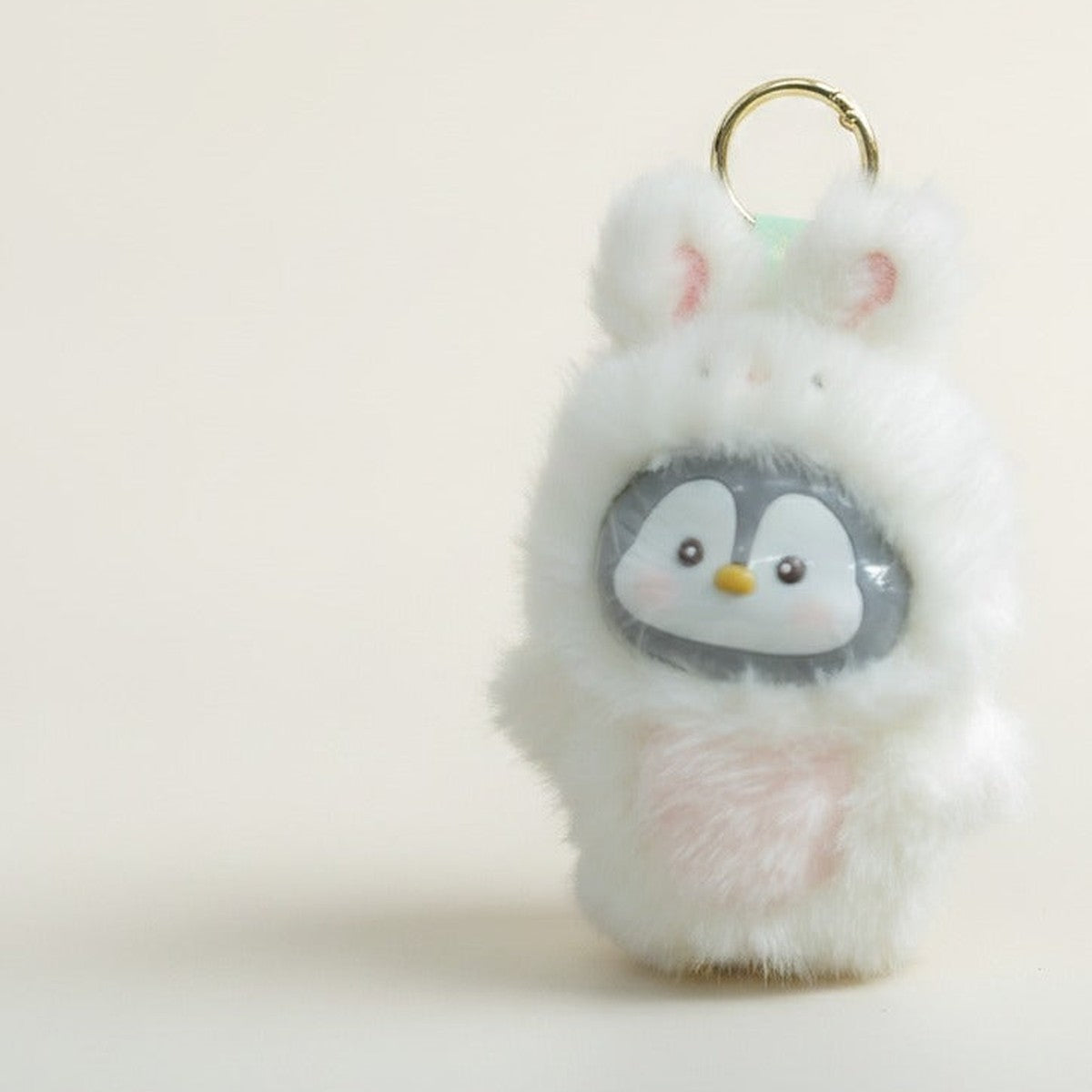 Cute Fluffy Penguin Bunny Keychain – novelty & toys (view 1)