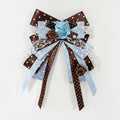 Rosette Ribbon Bow Bag Charm - Blue