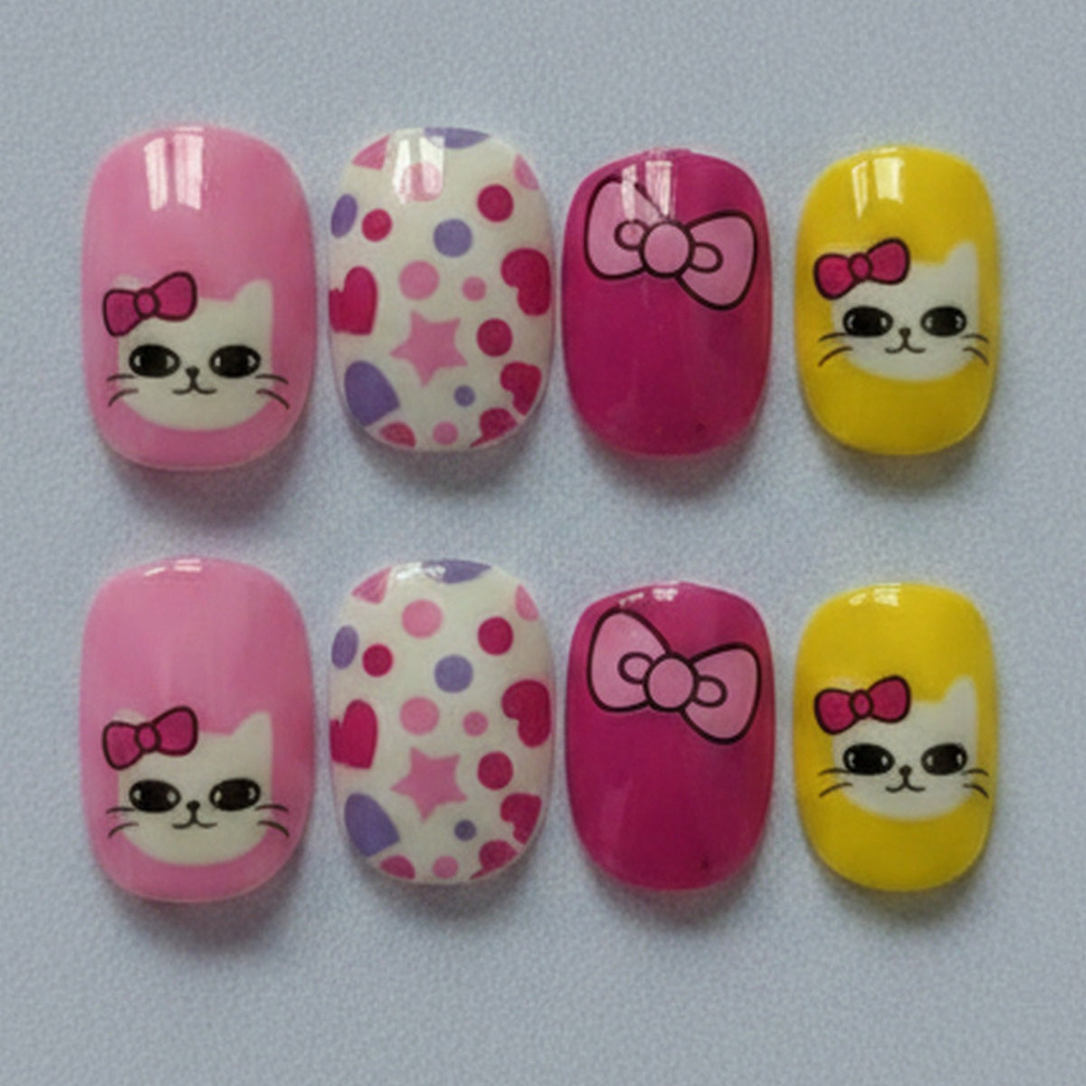 Cute Cat Nail Art Ring Set - Kitty Mix