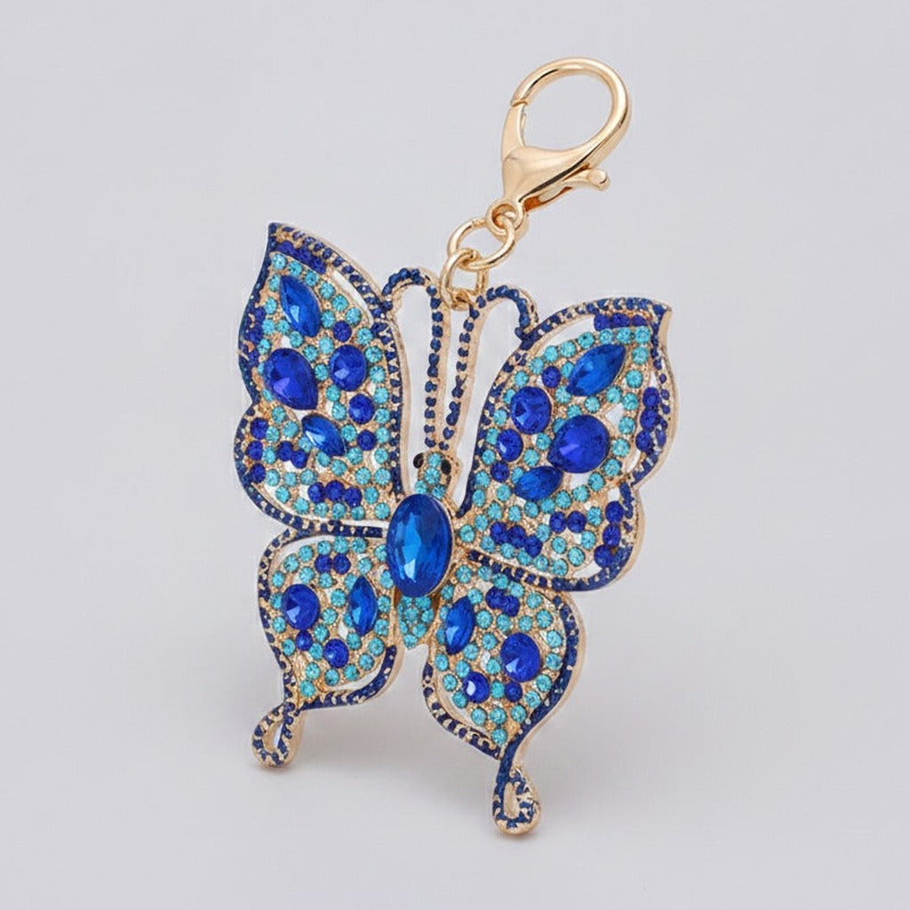 Sparkly Butterfly Keychain - Royal Blue