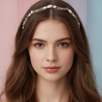 Beaded Wave Headband - Pearl Wave
