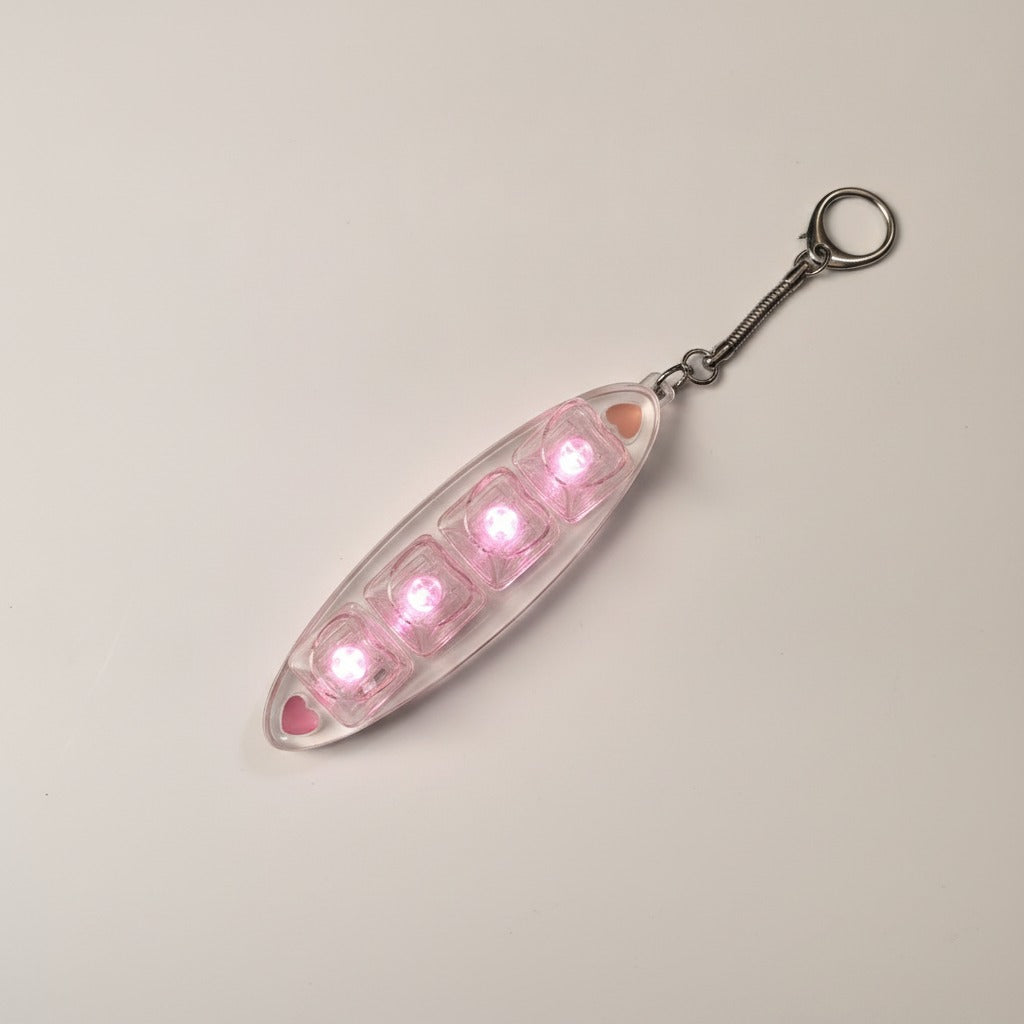Heart Keycap Light-Up Keychain - Pink