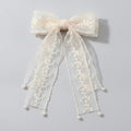 Sheer Bow Hair Claw - Lace Pink