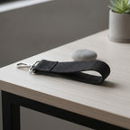 Textured Keychain Pouch Kit - Silver Hook Black