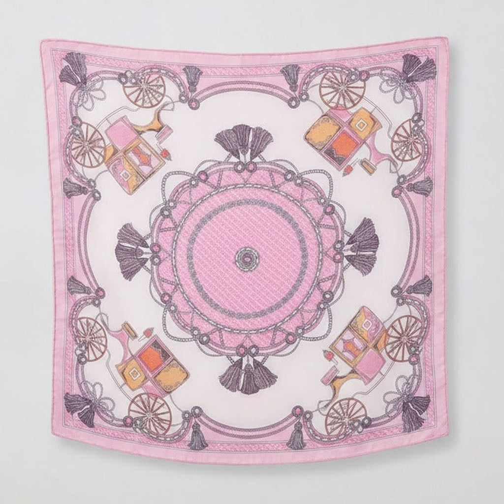 Vintage Charm Square Scarf - Sage & Taupe