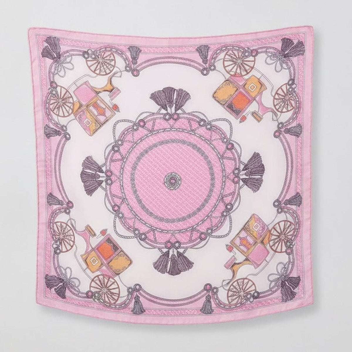 Vintage Charm Square Scarf - Sage & Taupe